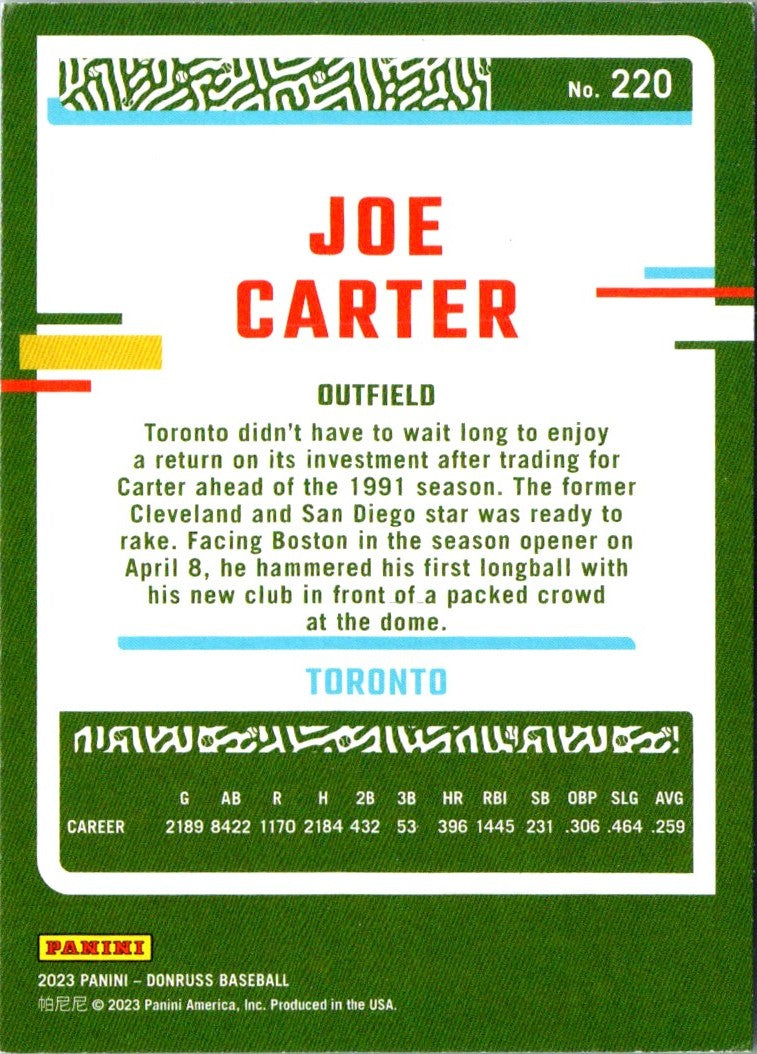 2023 Donruss Holo Blue Joe Carter