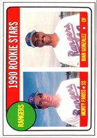 1990 Baseball Card Magazine '69 Topps Replicas Rangers Rookies (Monty Fariss/Juan Gonzalez) #52