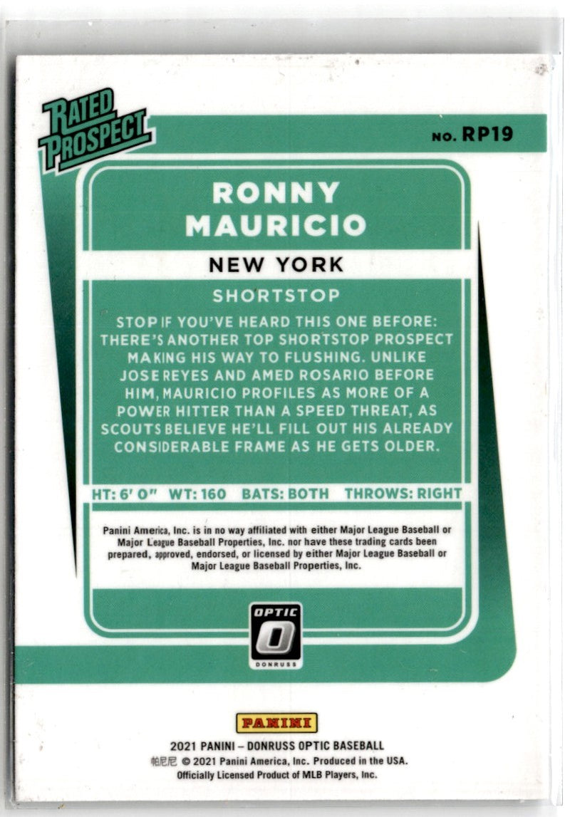 2021 Donruss Optic Rated Prospect Ronny Mauricio