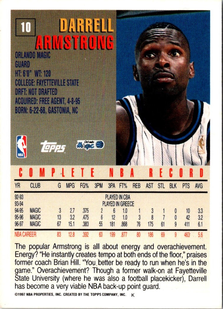 1997 Topps Chrome Refractors Darrell Armstrong