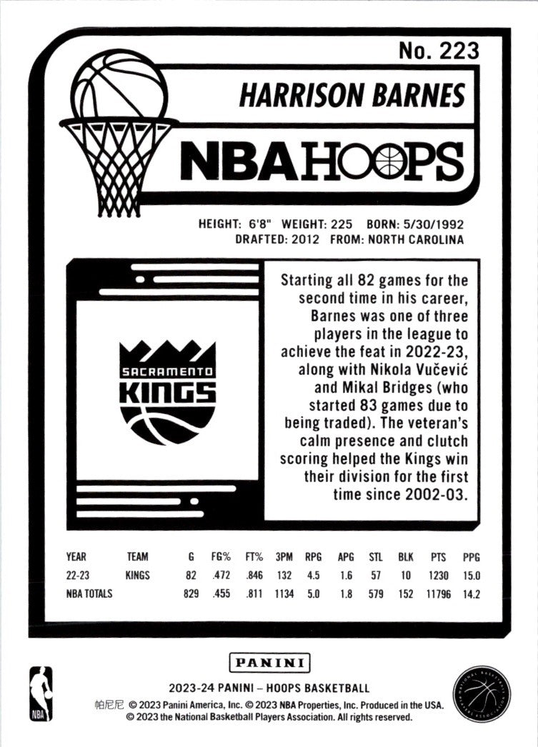 2023 Hoops Purple Harrison Barnes