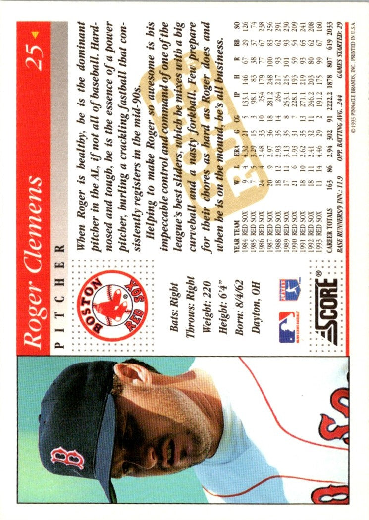 1994 Score Gold Rush Roger Clemens