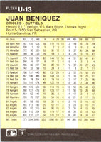 1986 Fleer Update Juan Beniquez #U-13