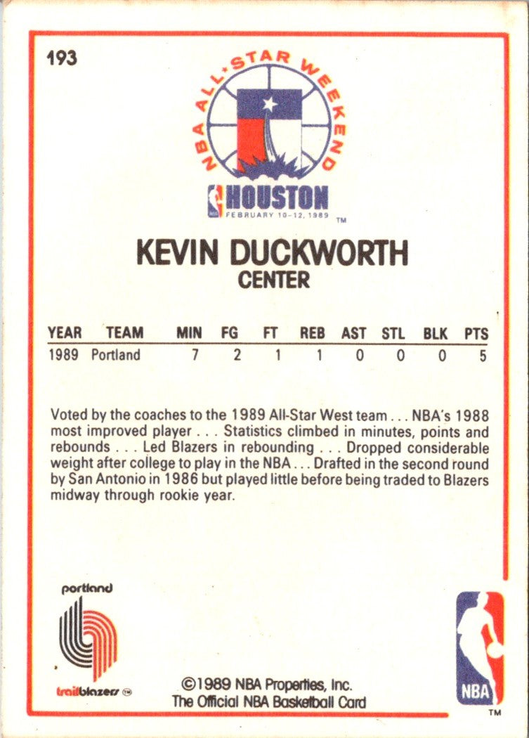 1989 Hoops Kevin Duckworth