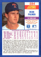 1990 Score Dean Palmer #594 Rookie