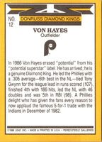 1987 Donruss Super Diamond Kings Von Hayes #12