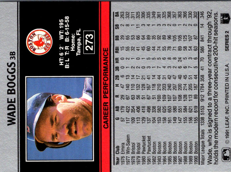 1991 Leaf Wade Boggs