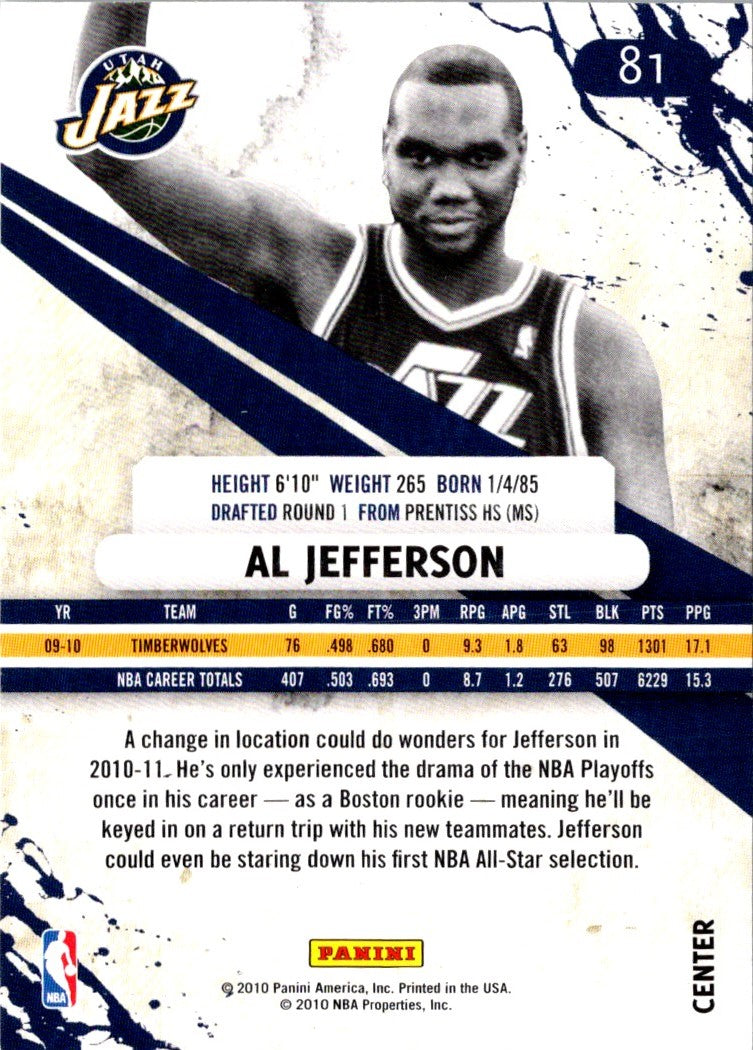 2010 Panini Rookies & Stars Al Jefferson