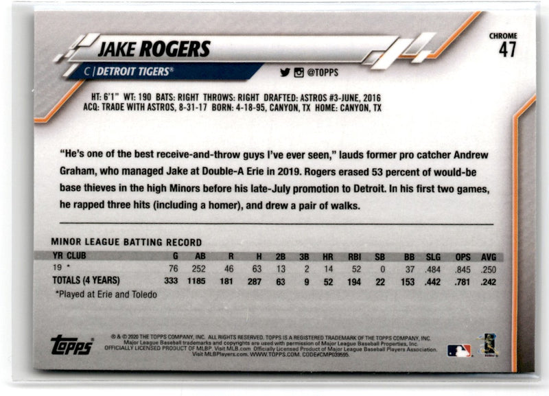 2020 Topps Chrome Jake Rogers