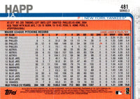 2019 Topps J.A. Happ #481
