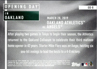 2020 Topps Opening Day Oakland Athletics #OD-8