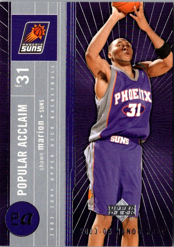 2003 Upper Deck Honor Roll Popular Acclaim Shawn Marion #PA3