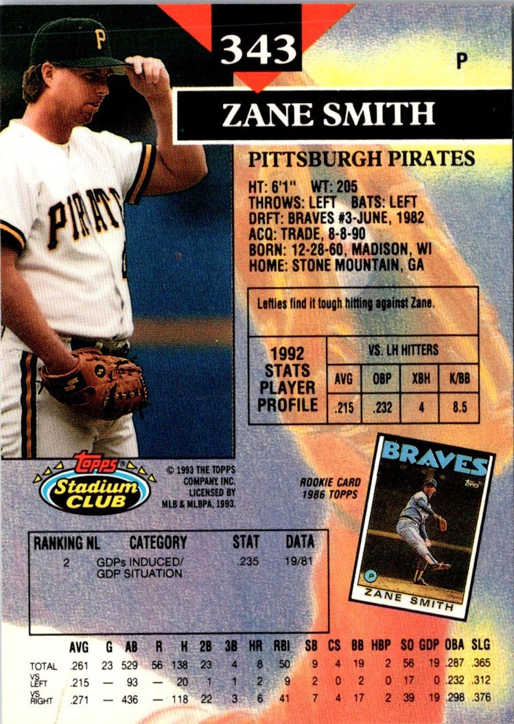 1993 Stadium Club Zane Smith