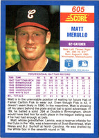 1990 Score Matt Merullo #605 Rookie