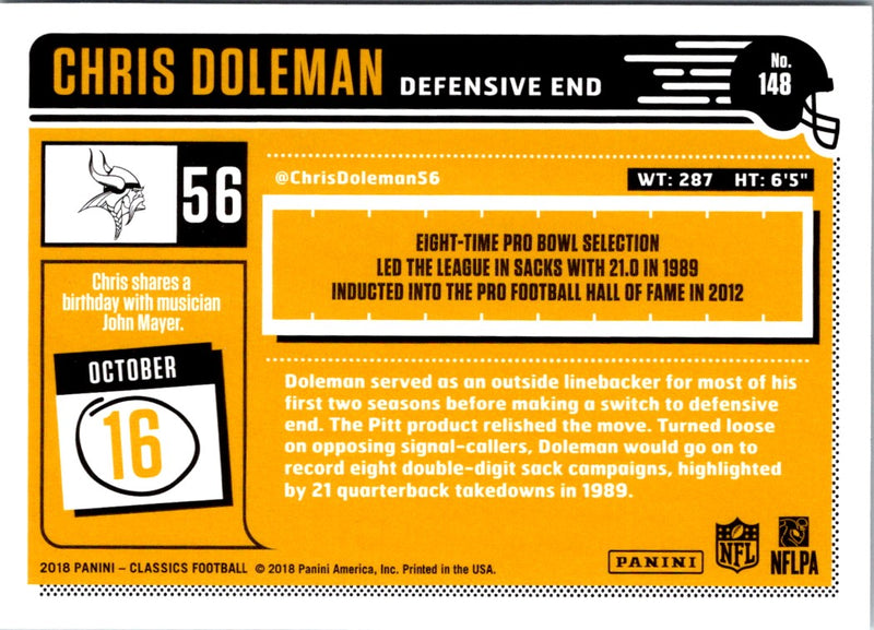 2018 Panini Classics Chris Doleman