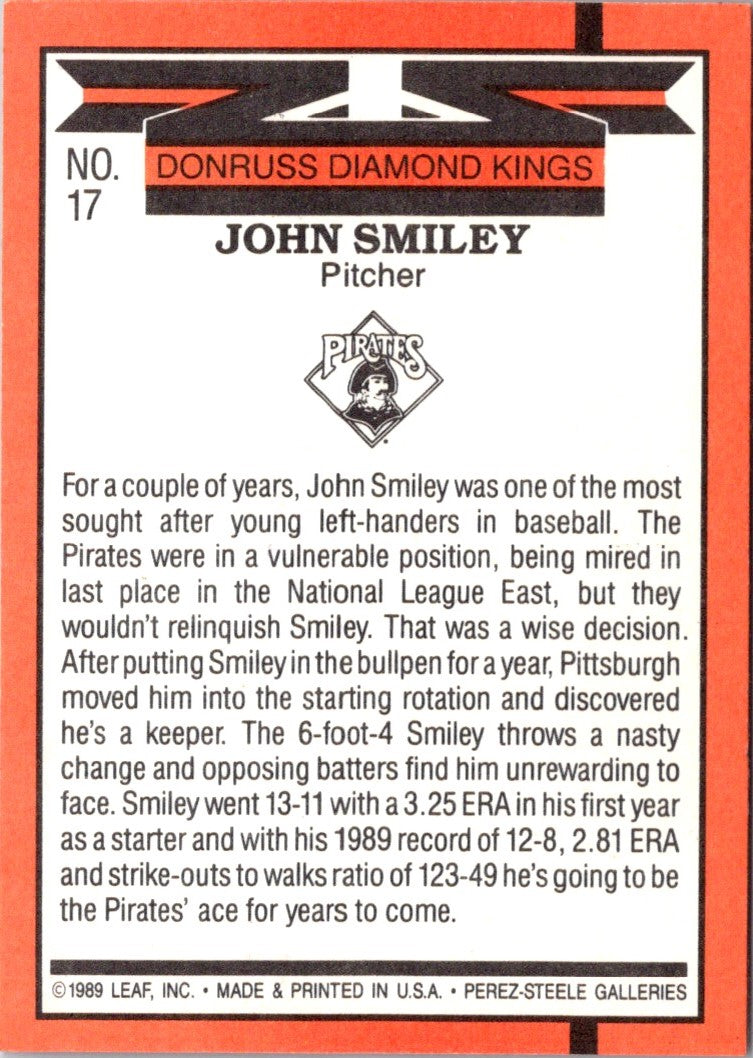 1990 Donruss Super Diamond Kings John Smiley