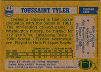 1982 Topps Toussaint Tyler #412 Rookie