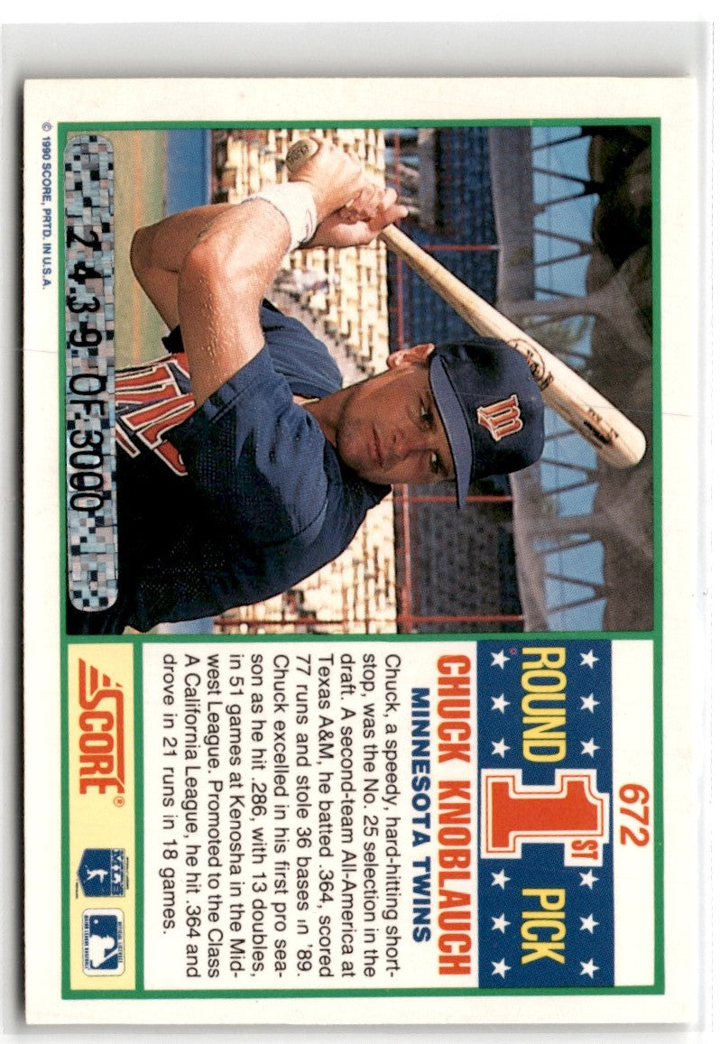 1990 Score Auto Chuck Knoblauch