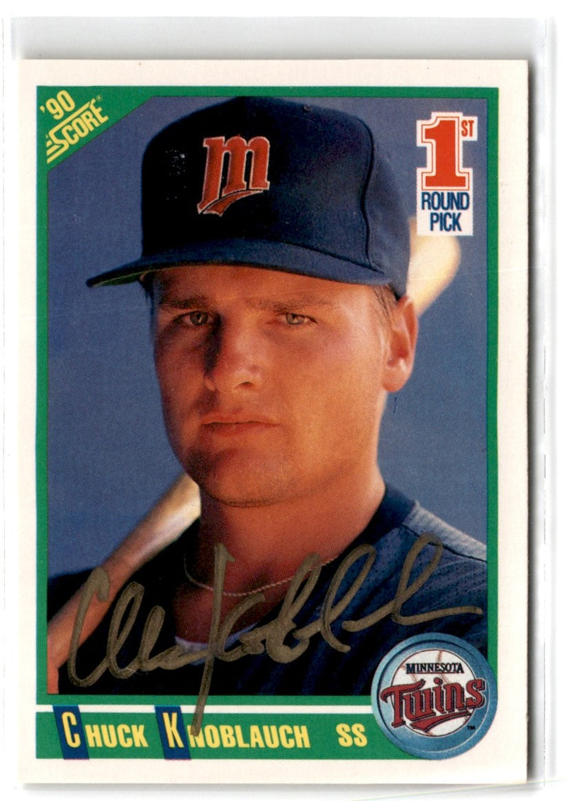 1990 Score Auto Chuck Knoblauch