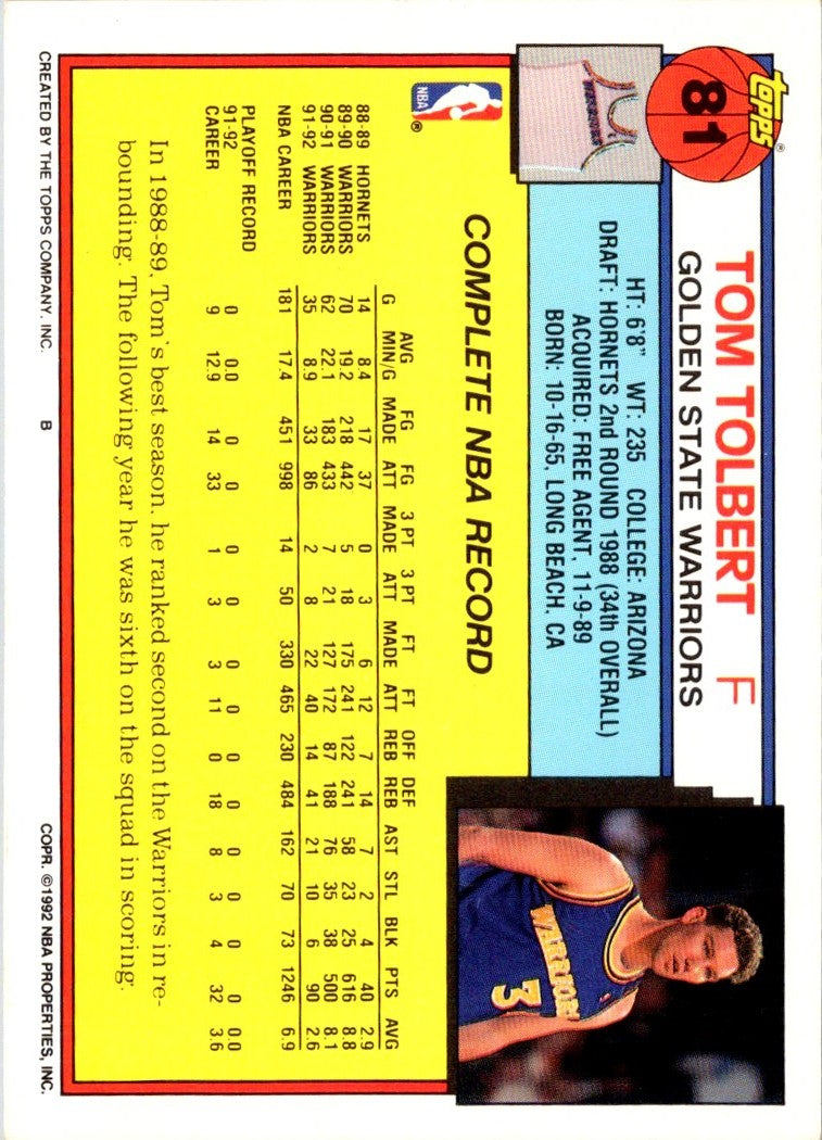 1992 Topps Tom Tolbert