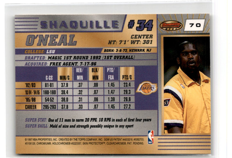 1996 Bowman's Best Shaquille O'Neal