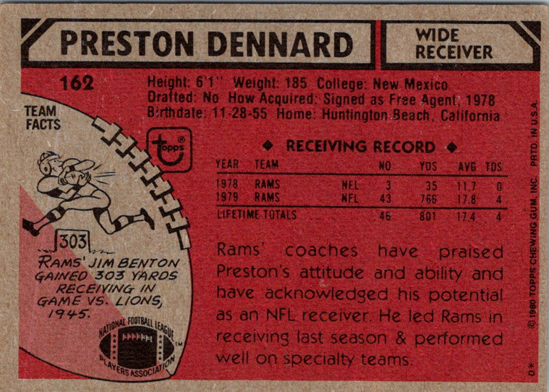 1980 Topps Preston Dennard