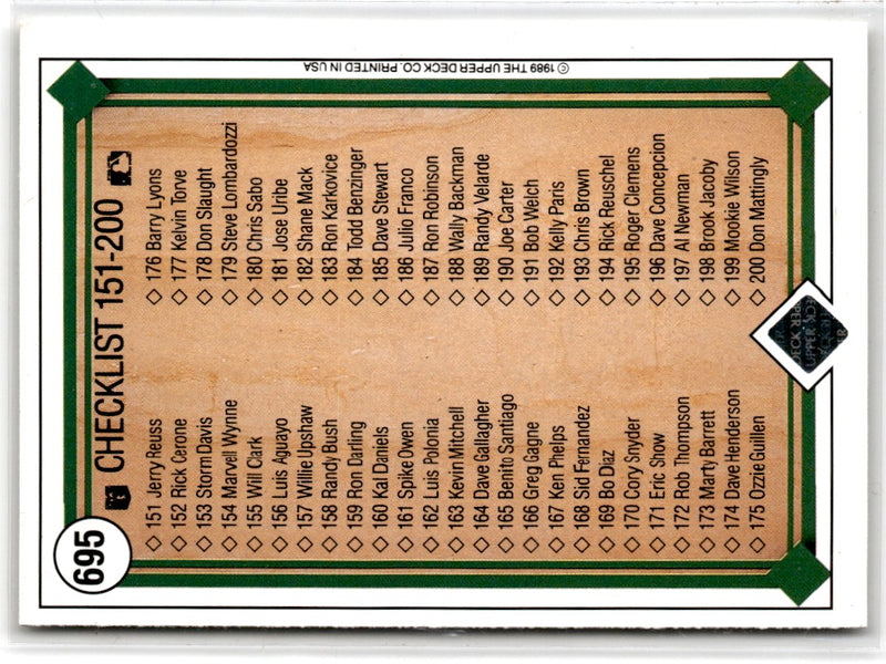 1989 Upper Deck Checklist: 1-