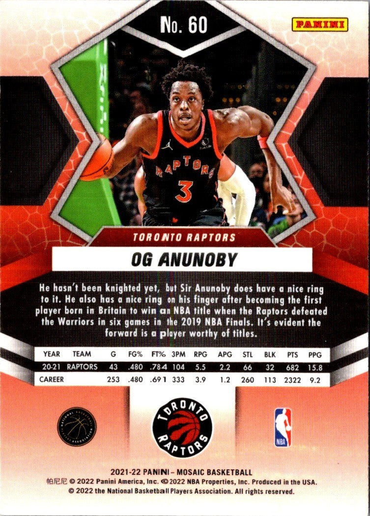 2021 Panini Mosaic OG Anunoby