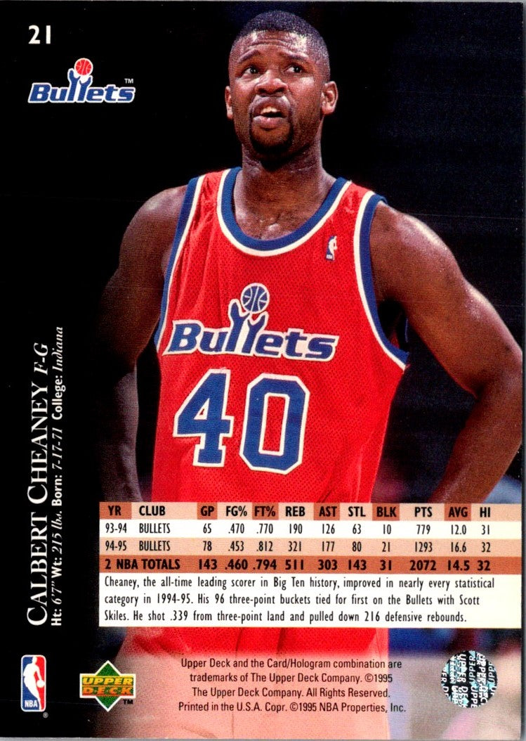 1995 Upper Deck Electric Court Calbert Cheaney