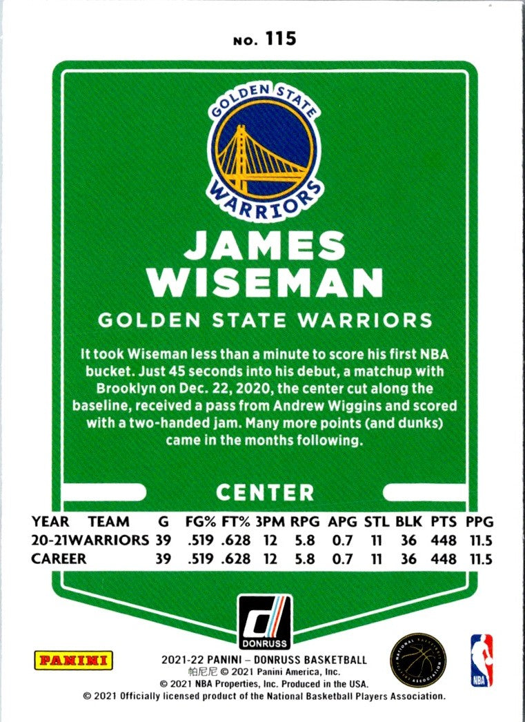 2021 Donruss James Wiseman