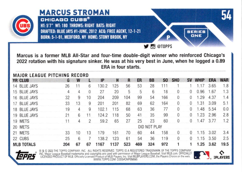 2023 Topps Marcus Stroman