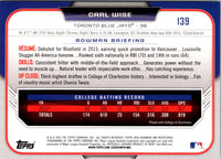 2015 Bowman Draft Picks & Prospects Carl Wise #139