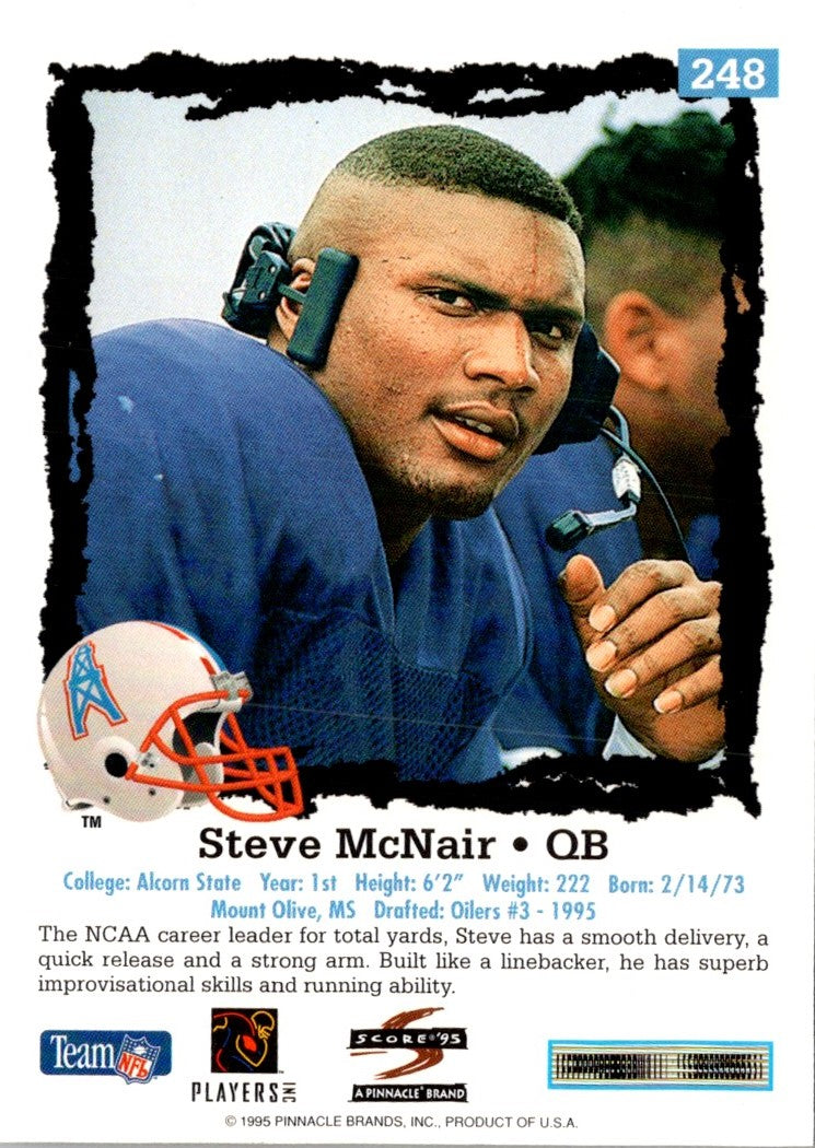 1995 Score Promotional Backs Steve McNair