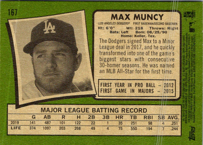 2020 Topps Heritage Max Muncy