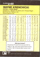1986 Fleer Update Wayne Krenchicki