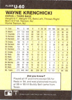 1986 Fleer Update Wayne Krenchicki #U-60