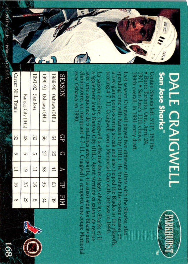 1992 Parkhurst Emerald Ice Dale Craigwell