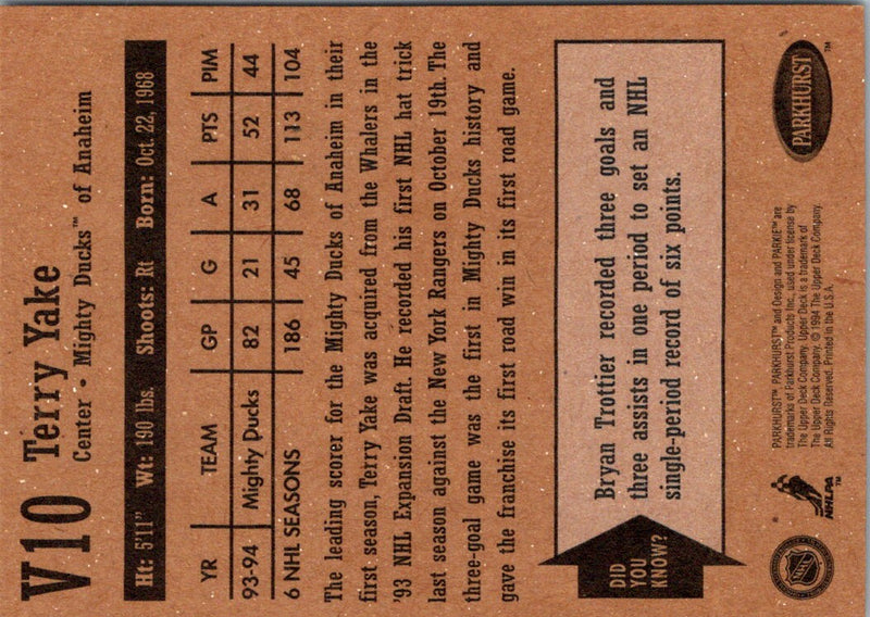 1994 Parkhurst Vintage Terry Yake