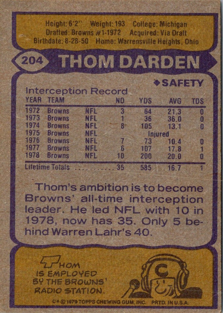 1979 Topps Thom Darden