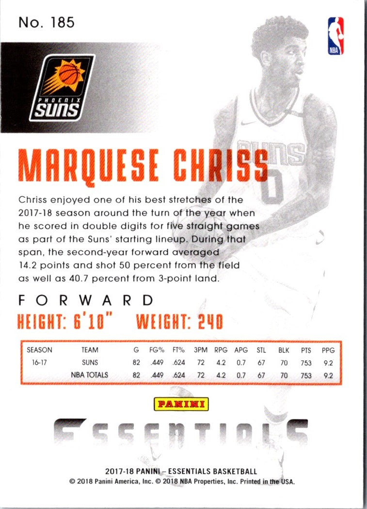 2017 Panini Essentials Retail Marquese Chriss