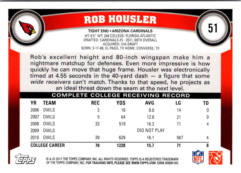 2011 Topps Rob Housler