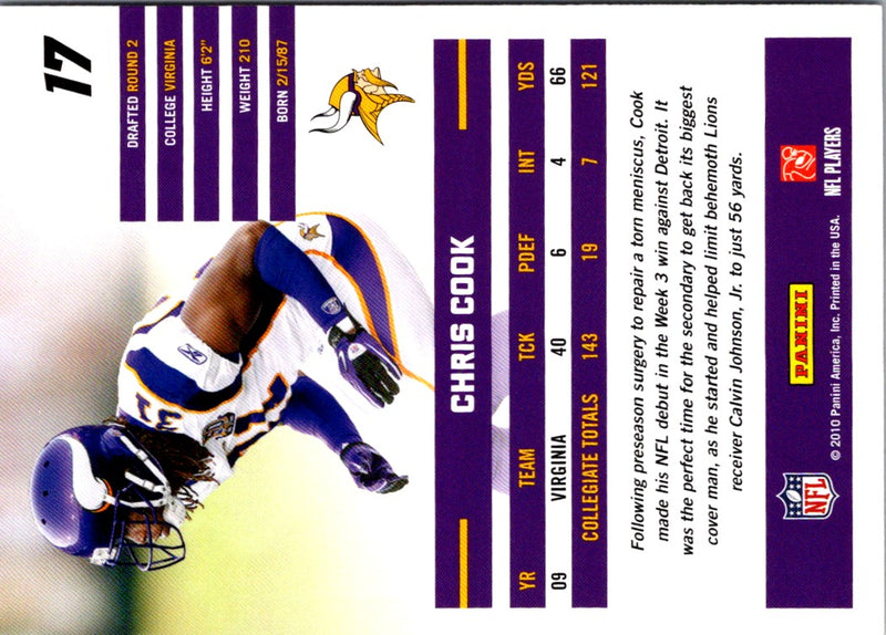 2010 Donruss Rated Rookies Chris Cook