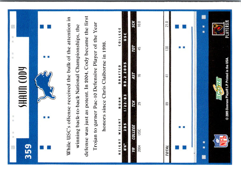 2005 Score Shaun Cody