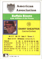 1990 CMC Buffalo Bisons Danny Sheaffer #15