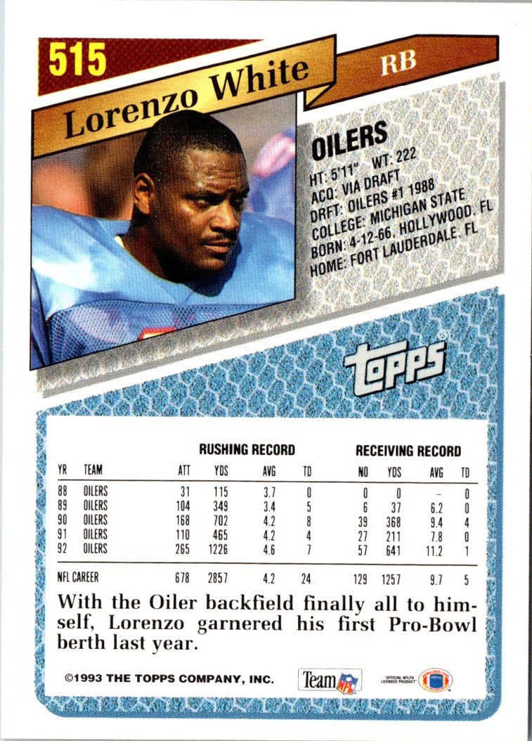 1993 Topps Lorenzo White