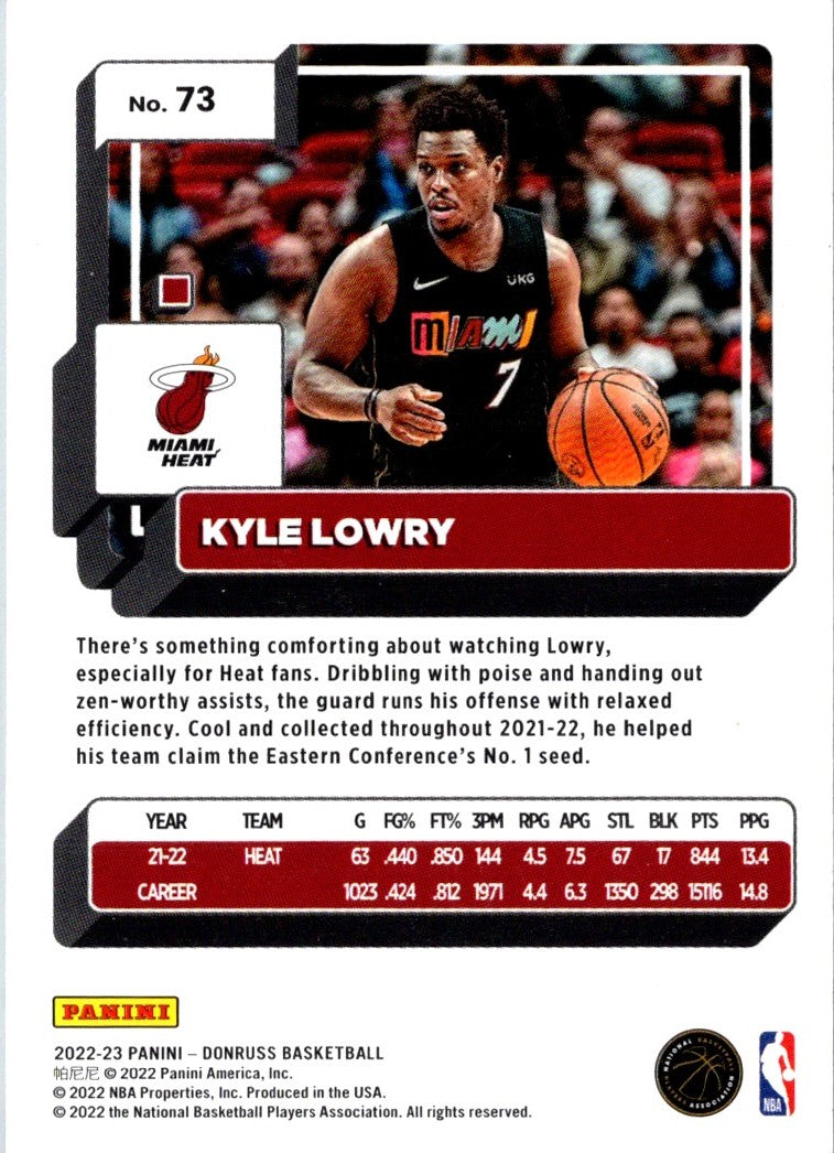 2022 Donruss Holo Laser Red/Gold Kyle Lowry