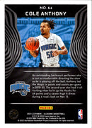 2022 Panini Prizm Monopoly Boardwalk Blue Tiger Stripe Cole Anthony