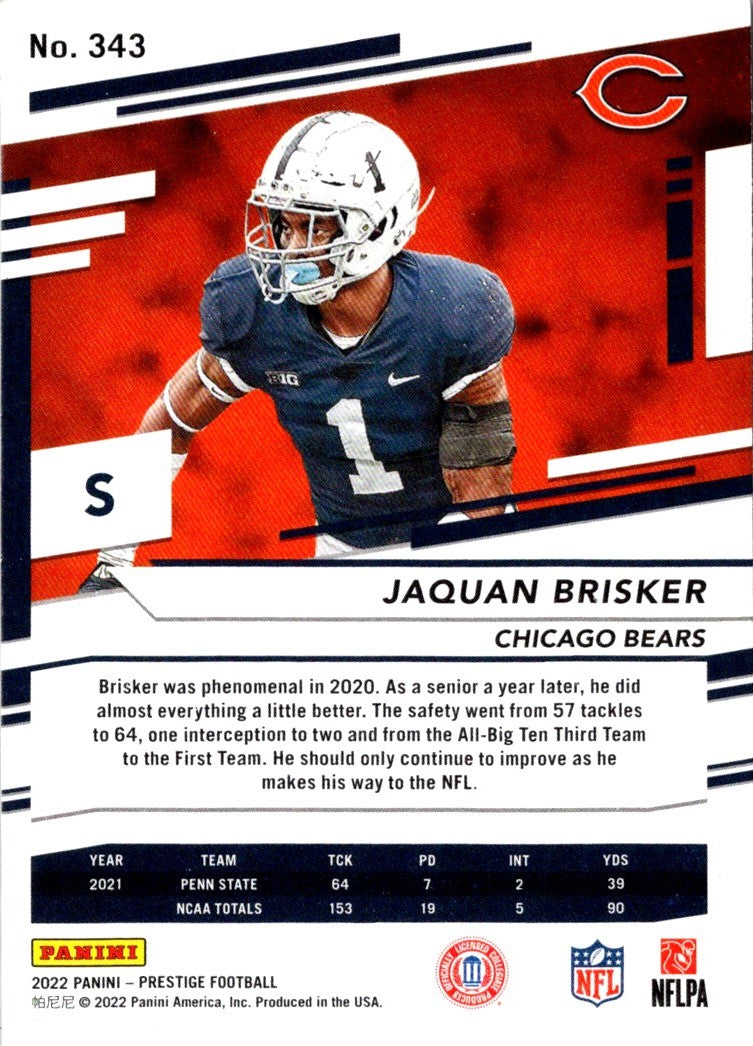 2022 Panini Prestige Jaquan Brisker