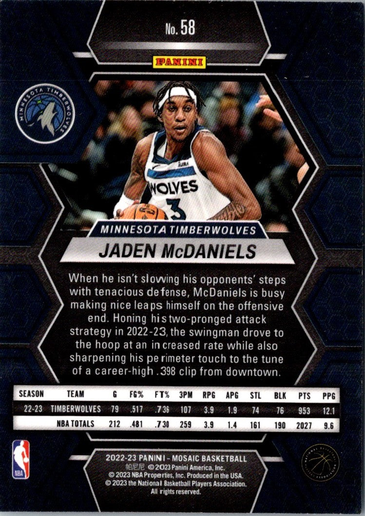 2022 Panini Mosaic Jaden McDaniels