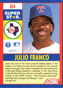 1991 Score 100 Superstars Julio Franco